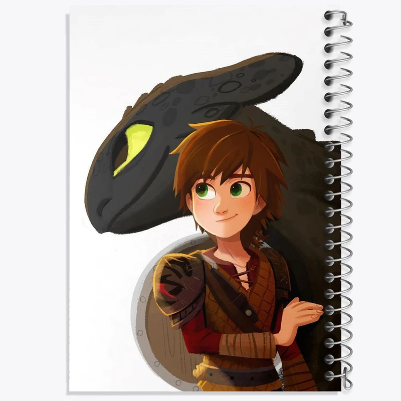 دفتر شطرنجی 50 برگ خندالو طرح اژدها سواران DreamWorks Dragons کد 13754