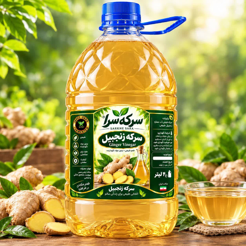 سرکه زنجبیل تخمیری سرکه سرا - 4 لیتر
