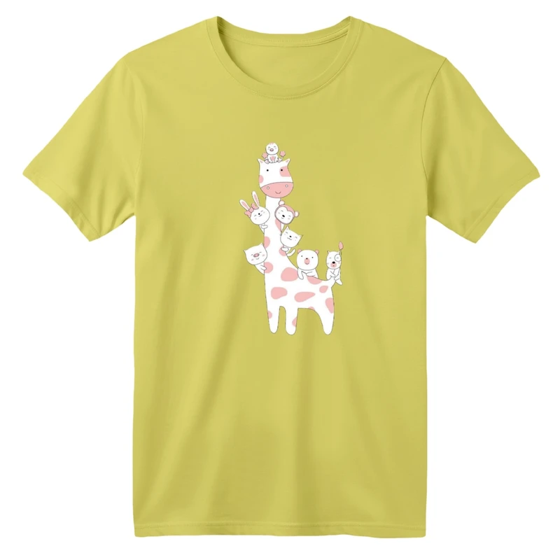 تی شرت آستین کوتاه بچگانه مدل زرافه بامزه