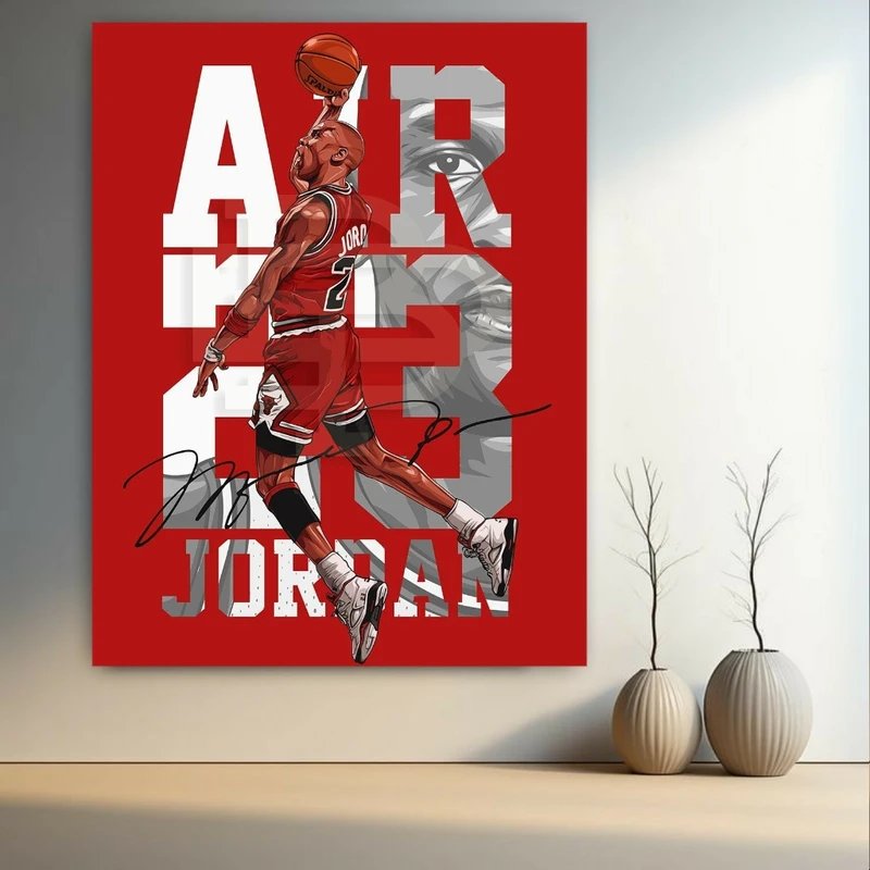  تابلو بوم طرح مخمل اسطوره دنیای بسکتبال مدل مایکل جردن(3) کد GR1184