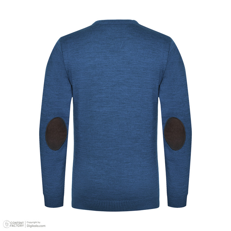 پلیور مردانه تریکو پاییزان مدل PR700 ملانژ رنگ آبی لاجوردی