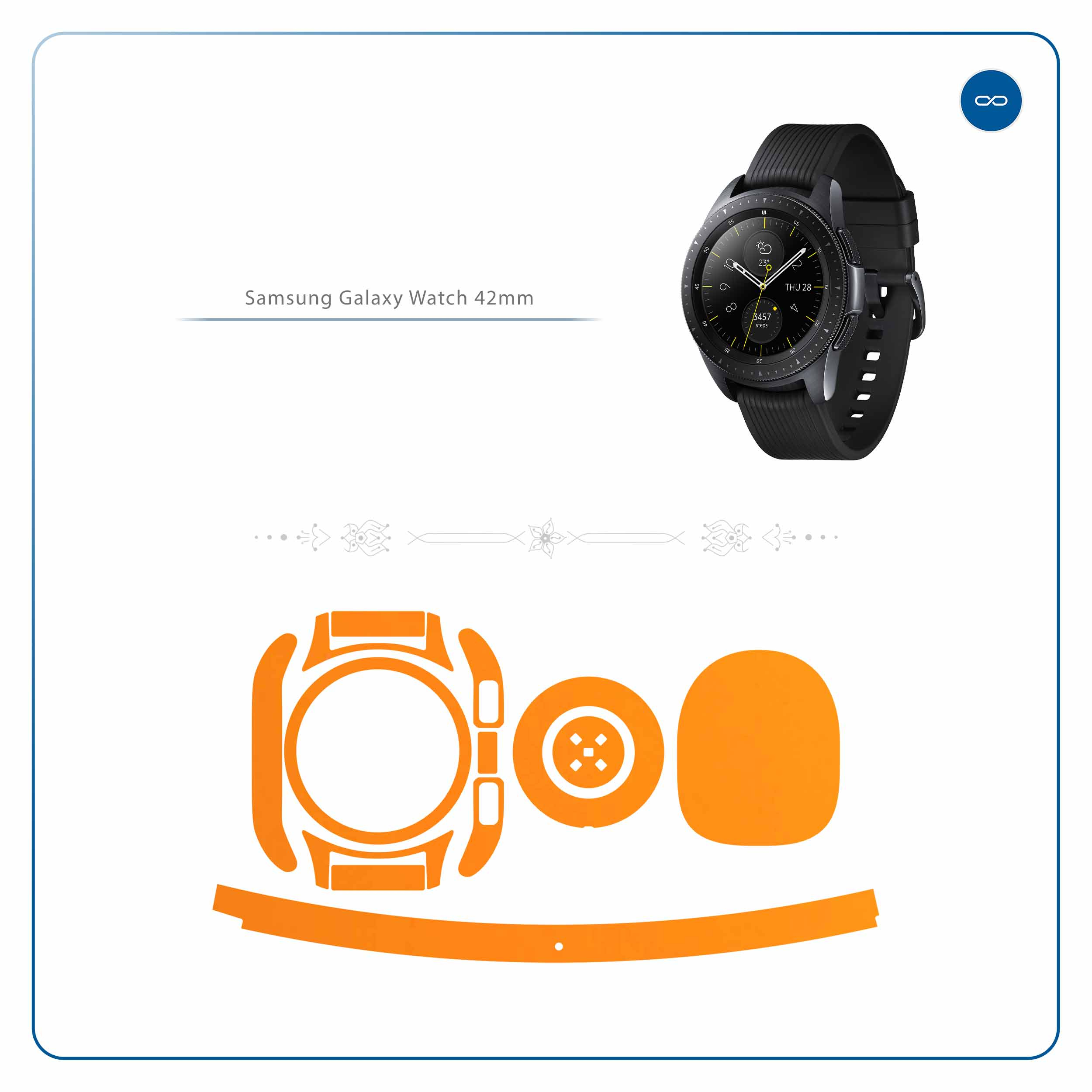 برچسب ماهوت طرح Matte-Orange مناسب برای ساعت هوشمند سامسونگ Galaxy Watch 42mm