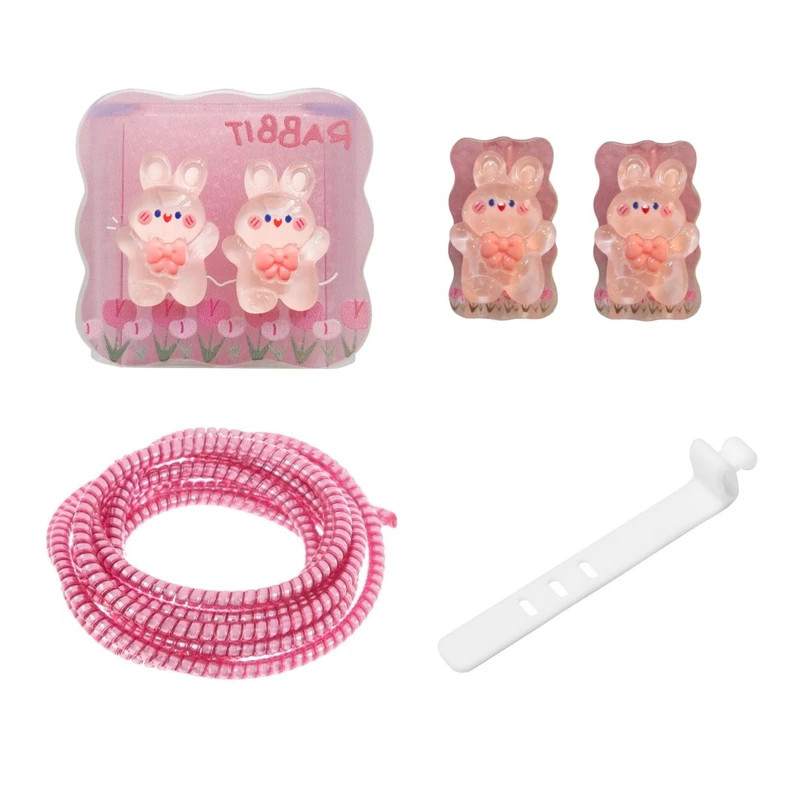 محافظ شارژر دیواری طرح خرگوش مدل Rabbit20 مناسب برای شارژر دیواری 20 وات اپل بسته 5 عددی