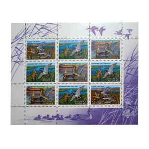 تمبر یادگاری طرح طبیعت مدل پرنده کد bird-733 مجموعه 9 عددی