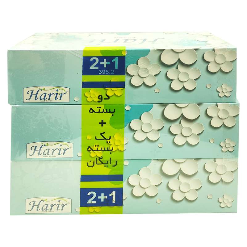 دستمال حوله ای حریر HAR_HOLEIGOL_ABB-ii بسته 3 عددی