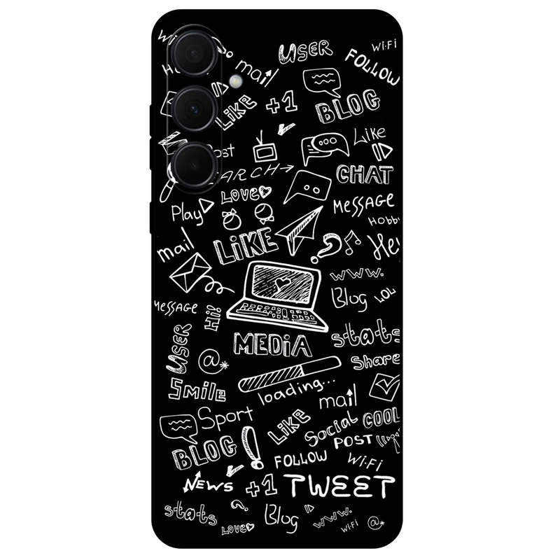 کاور مگافون طرح رسانه های اجتماعی مدل 1898 مناسب برای گوشی موبایل سامسونگ Galaxy A35 5G