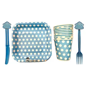 مجموعه 40 عددی تم تولد مستر تم طرح خال خال پلاس