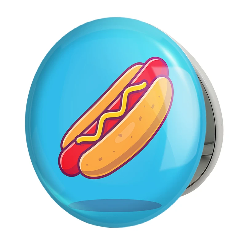 آینه جیبی خندالو طرح فست فود هات داگ مدل تاشو کد 29465