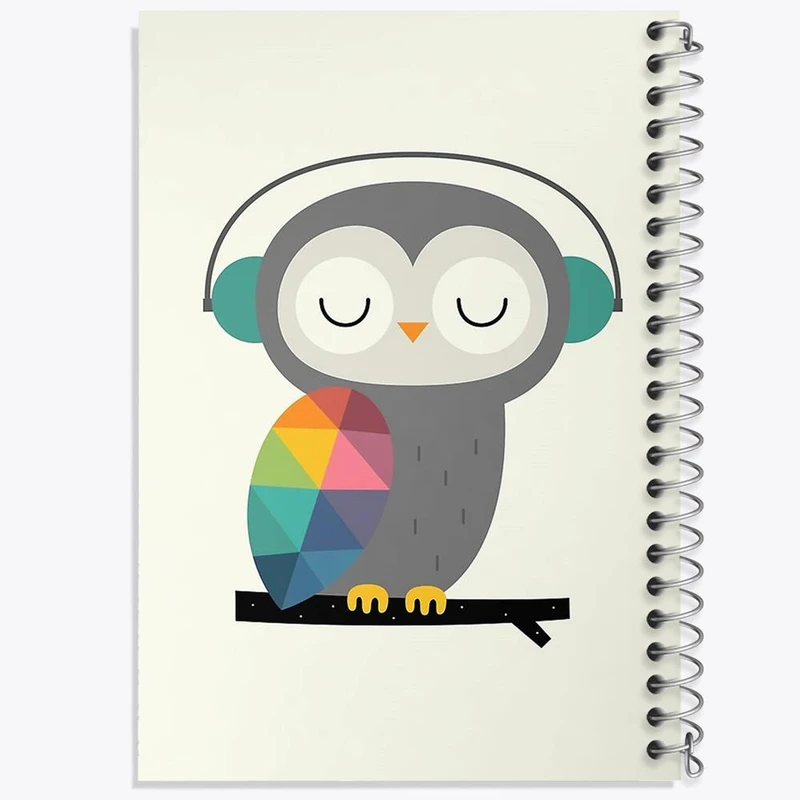 دفتر ژورنال نویسی 50 برگ خندالو مدل نقطه ای طرح جغد کد 5072