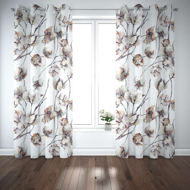 پرده مدل هازان طرح گل سایز 280x140 سانتی متر