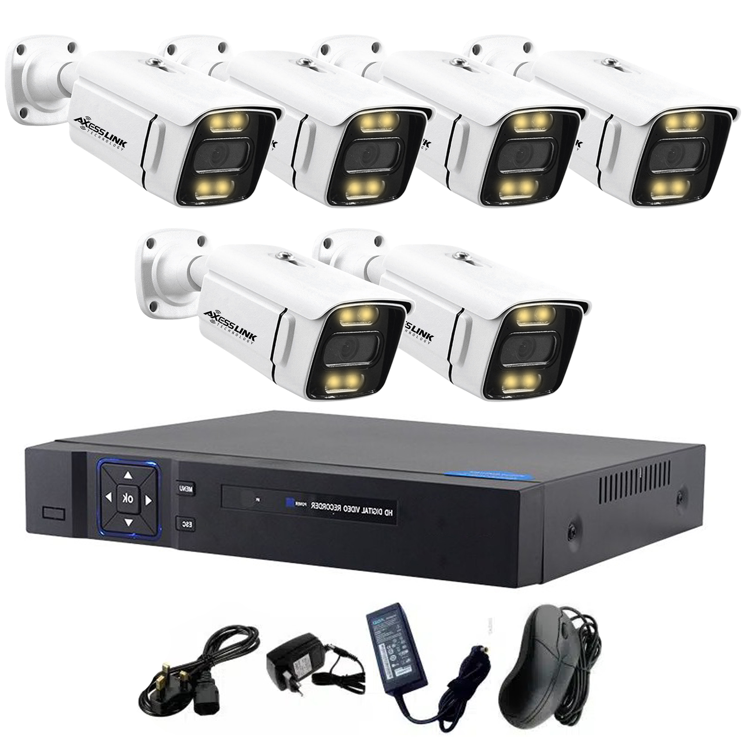 سیستم امنیتی کامل دوربین مداربسته اکسس لینک مدل AHD PACKAGE WARM 06 مجموعه 6 عددی