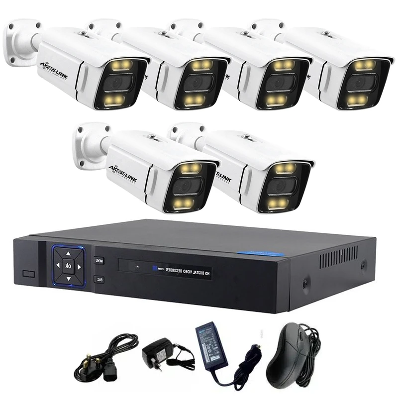 سیستم امنیتی کامل دوربین مداربسته اکسس لینک مدل AHD PACKAGE WARM 06 مجموعه 6 عددی