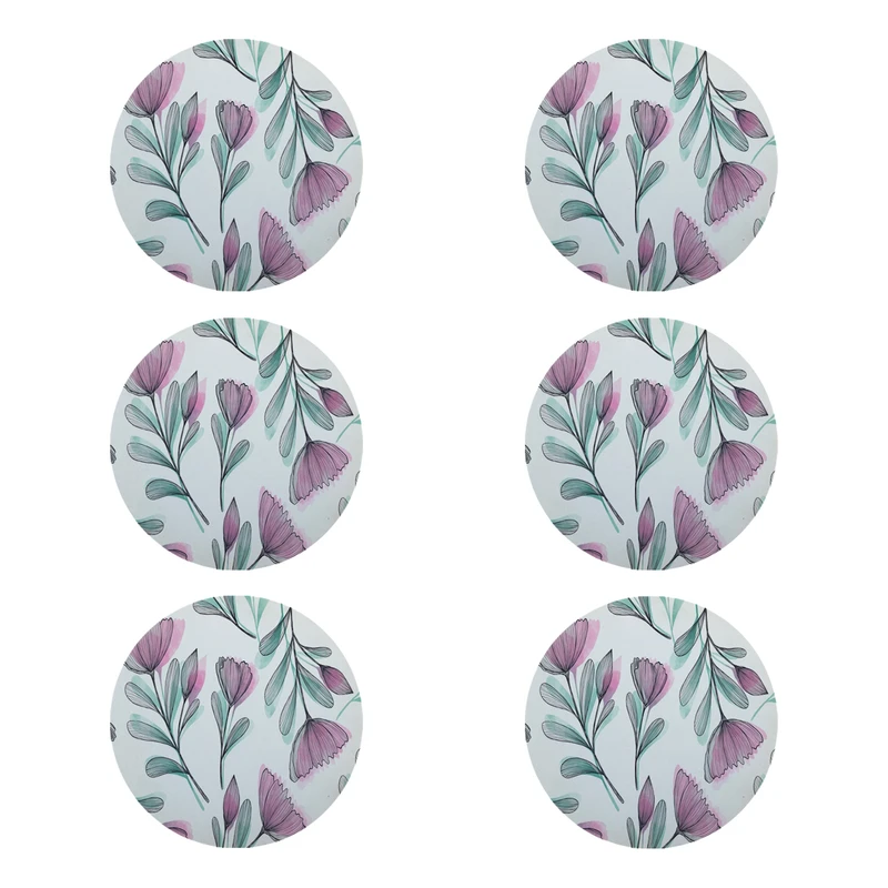 زیر لیوانی طرح گل کد 8019 بسته 6 عددی