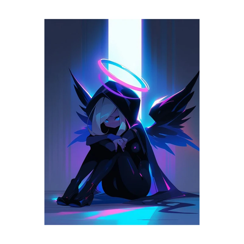 استیکر لپ تاپ و موبایل مدل انیمه طرح دختر انیمه ای بامزه cute anime girl کد 1030