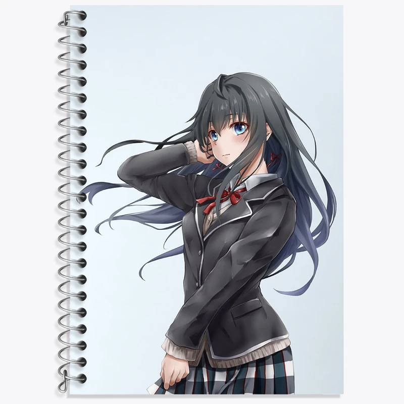 دفتر زبان 50 برگ خندالو مدل سه خط طرح یوکینو انیمه جوانی کمدی رومانتیک من کد 32540