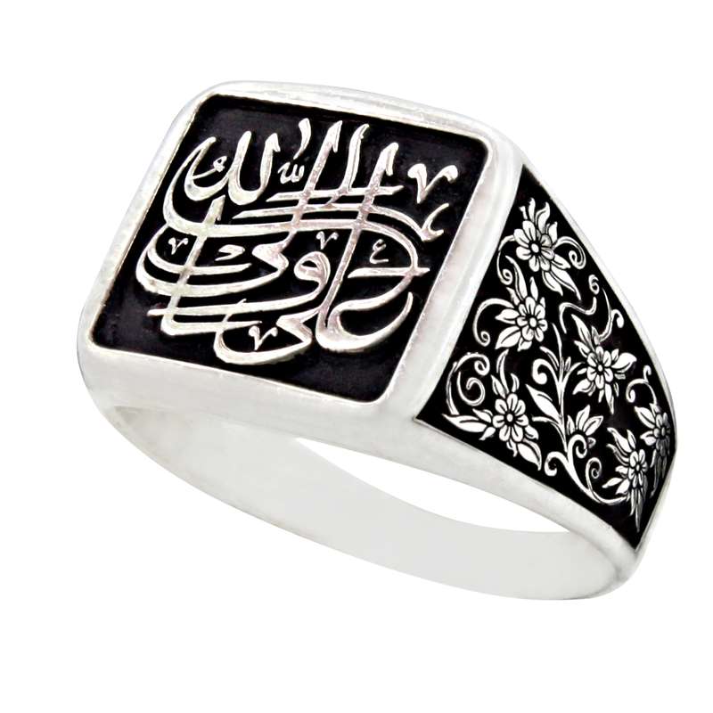 انگشتر نقره مردانه مدل خطی کد r14