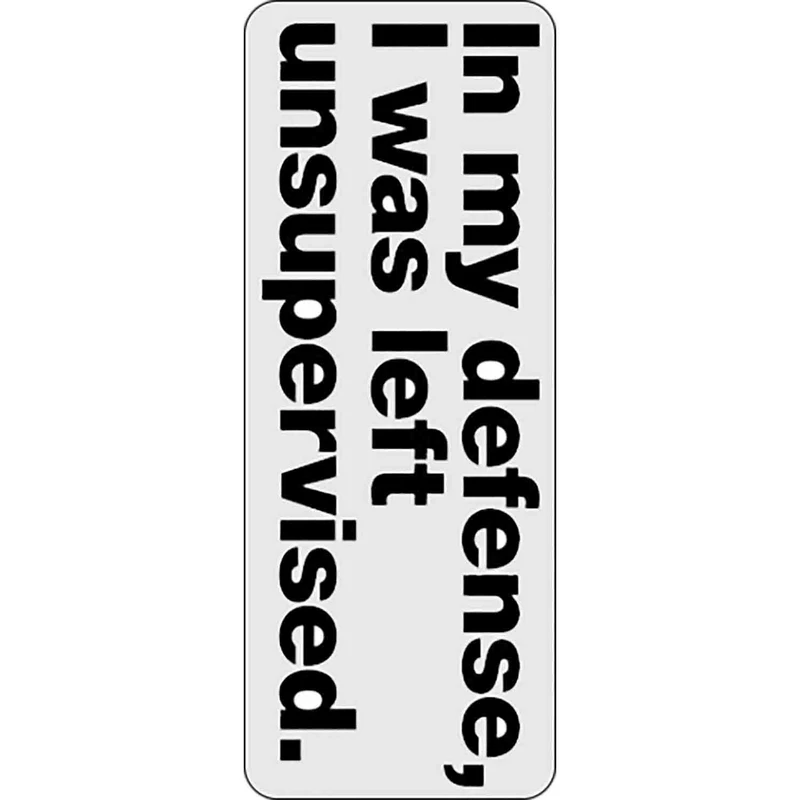 استیکر لپ تاپ طرح in my defense, i was left unsupervised copy کد ST966