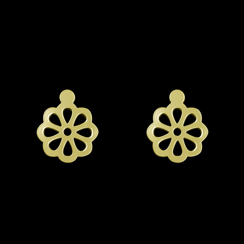 گوشواره طلا 18 عیار زنانه مدوپد مدل گل کد GA1-12070