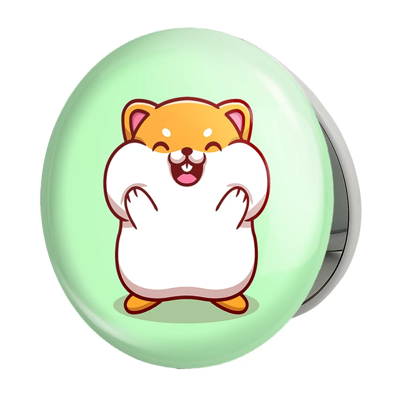 آینه جیبی خندالو طرح حیوانات بامزه موش خرما  مدل تاشو کد 25395 