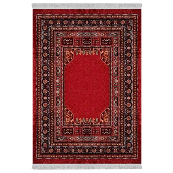 فرش پارچه‌ای دفه مدل فرشینه هازان مخمل طرح فانتزی کد 3387