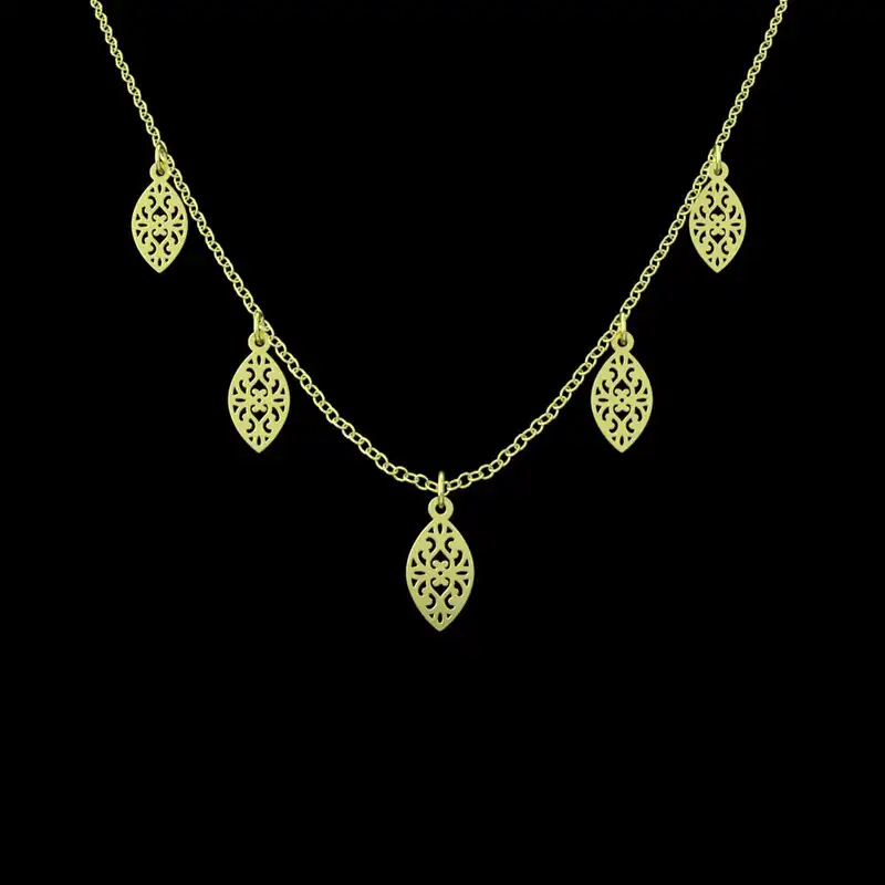 گردنبند طلا 18 عیار زنانه مدوپد مدل اسلیمی کد RNA12619