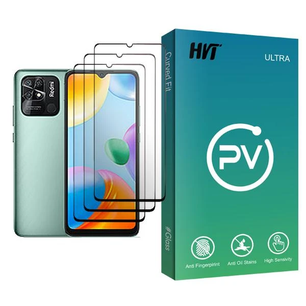 محافظ صفحه نمایش اچ وی تی مدل PV Glass MIX003 مناسب برای گوشی موبایل شیائومی Redmi 10C بسته سه عددی