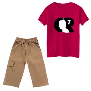 ست تی‌شرت و شلوارک پسرانه مدل رونالدو کد 3 رنگ سرخابی