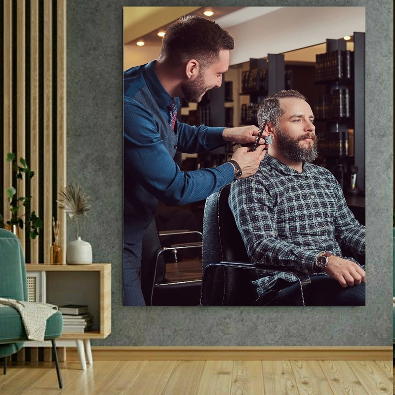 تابلو بوم طرح آرایشگاه مردانه کد FP104515