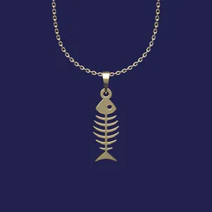 گردنبند طلا 18 عیار زنانه مدوپد مدل ماهی کد T2-1-1026