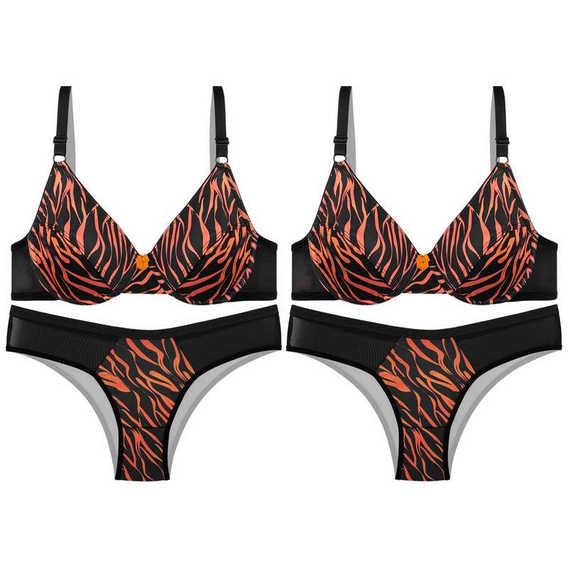 ست شورت و سوتین زنانه نوشه پوش کد 66102 رنگ مشکی بسته 2 عددی