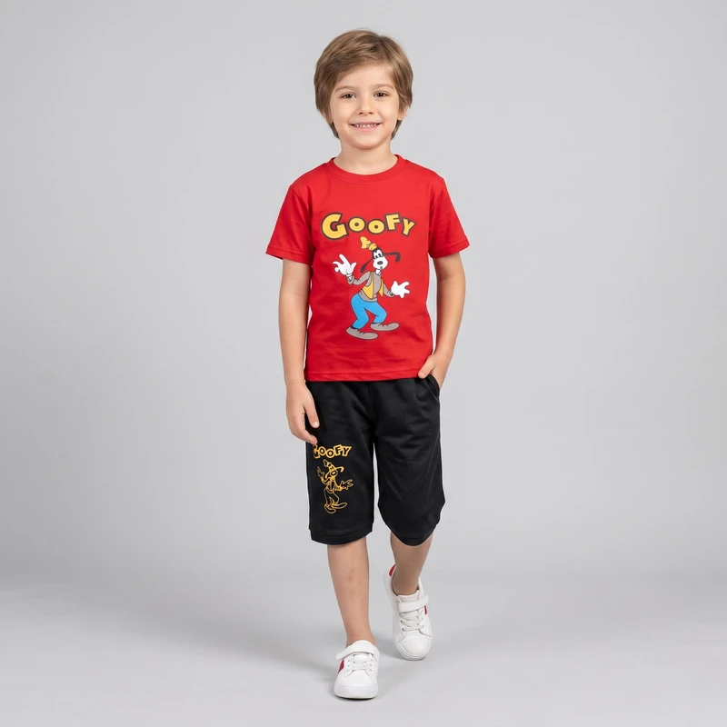ست تی شرت و شلوارک پسرانه مدل GOOFY کد 1010