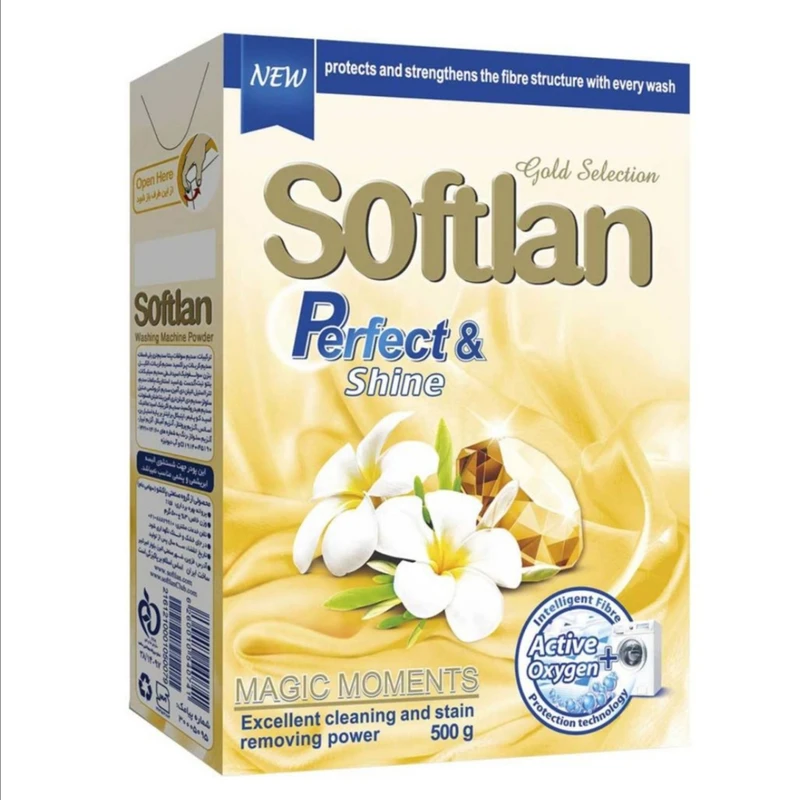 پودر ماشین لباسشویی سافتلن سری Gold Selection مدل Perfect And Shine وزن 500 گرم بسته 5 عددي