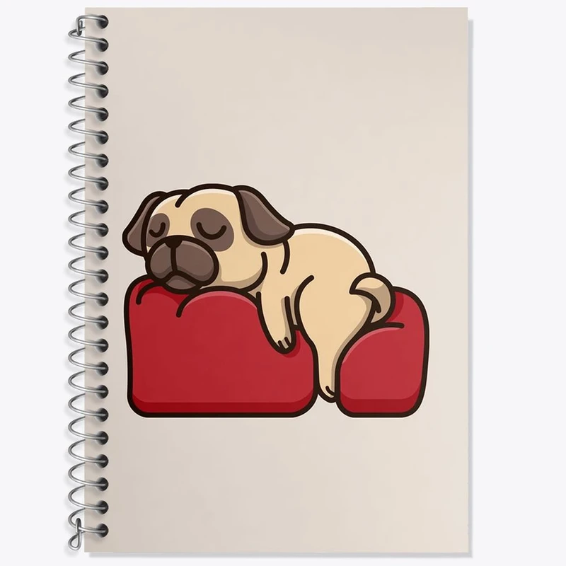 دفتر زبان 50 برگ خندالو مدل دو خط طرح حیوانات بامزه سگ کد 28211