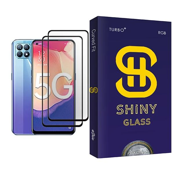 محافظ صفحه نمایش آتوچبو مدل Shiny Glass MIX002 مناسب برای گوشی موبایل اوپو Reno4 SE بسته دو عددی