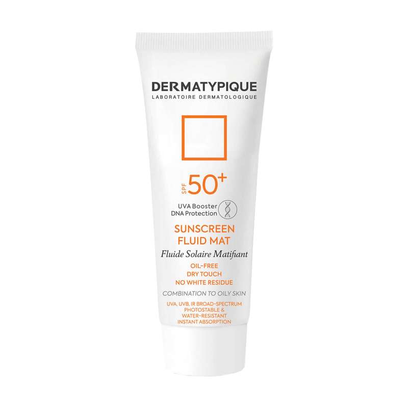 فلوئید ضد آفتاب بی رنگ درماتیپیک SPF50 مدل Fluid mat مناسب پوست های چرب و مختلط حجم 40 میلی لیتر فلوئید ضد آفتاب بی رنگ درماتیپیک SPF50 مدل Fluid mat مناسب پوست های چرب و مختلط حجم 40 میلی لیتر