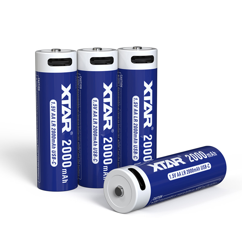 باتری قلمی قابل شارژ اکستار مدل 1.5V AA 2000mAh Type C بسته ۴ عددی