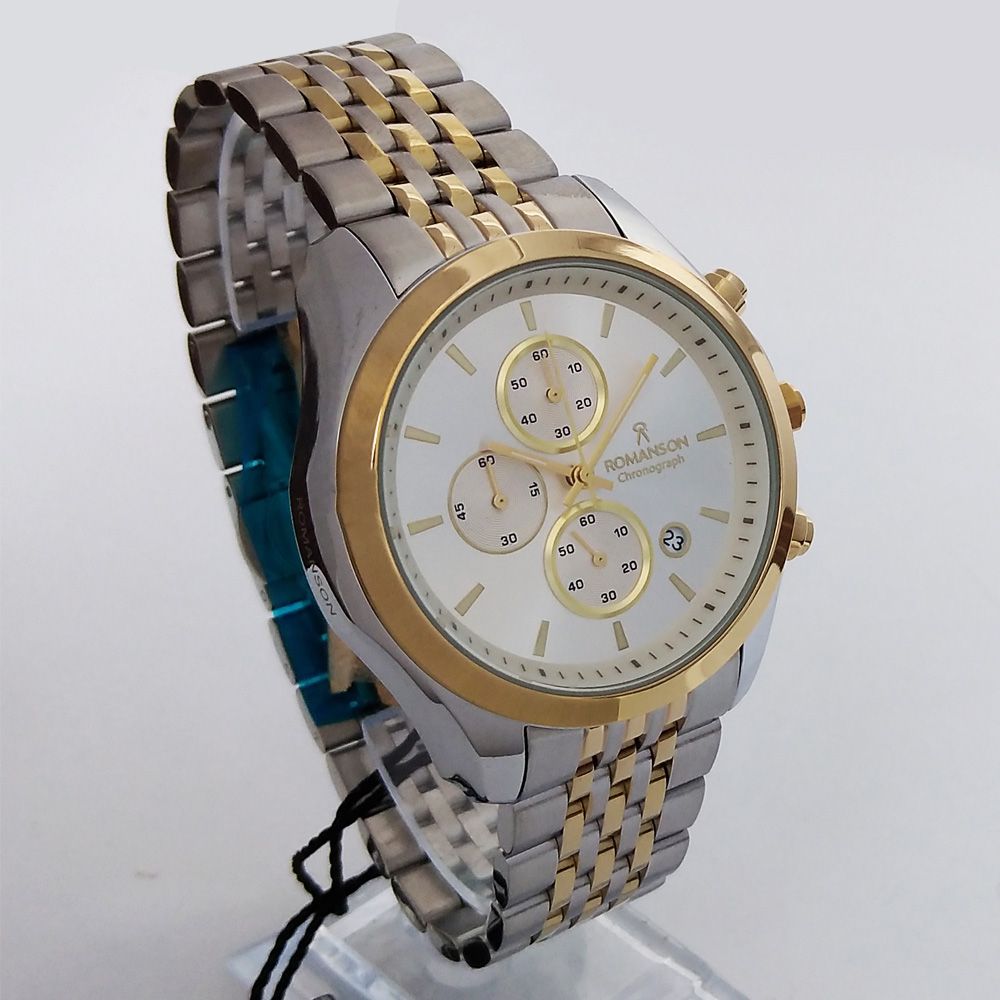 ساعت مچی عقربه‌ای مردانه رومانسون مدل بندفلزی سه موتور کرنوگراف ضدآب کد 25021 -  - 3