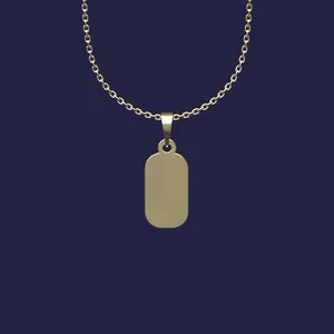 گردنبند طلا 18 عیار زنانه مدوپد مدل مستطیل کد Z2-1-1228