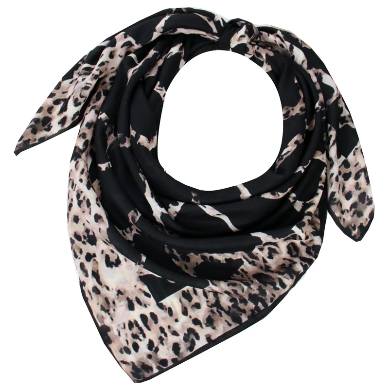 روسری زنانه مدل ابریشم پلنگی خاص 140دور دست دوز کد ana-3000