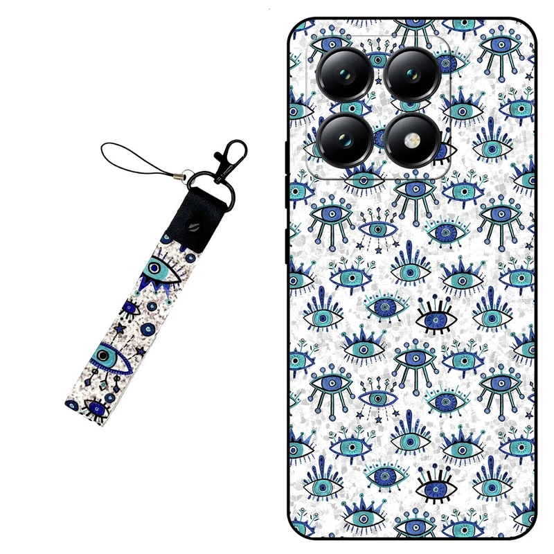 کاور مگافون طرح چشم نظر  مدل 6464 مناسب برای گوشی موبایل شیائومی 14T به همراه بند مچی 