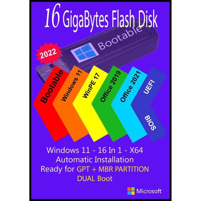 سیستم عامل Windows 11 AIO 16In1 X64 - Office 2019-2021 Pro Plus  نشر مایکروسافت