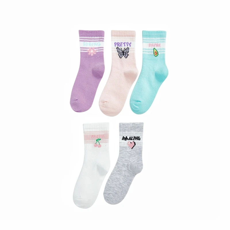 جوراب ساق بلند دخترانه ال سی وایکیکی مدل S50379Z4 بسته 5 عددی