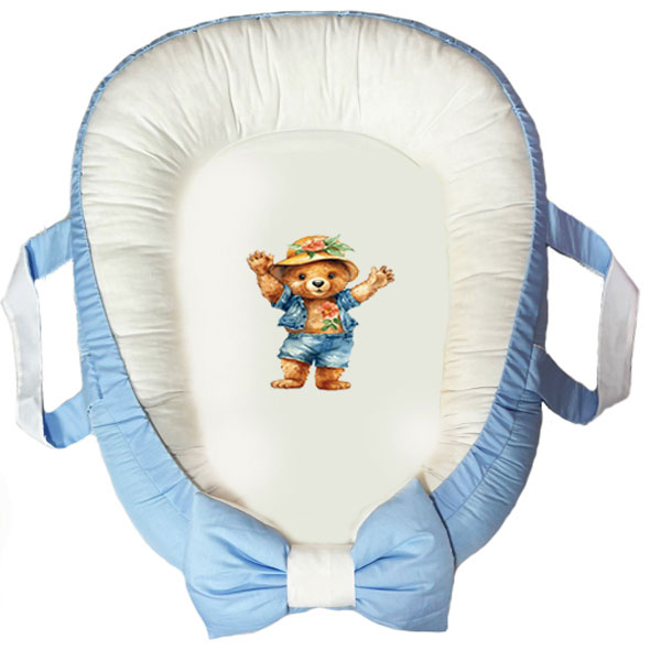 سرویس خواب سه تکه نوزاد ناریکو مدل گارد محافظ دار طرح خرس کد 0457