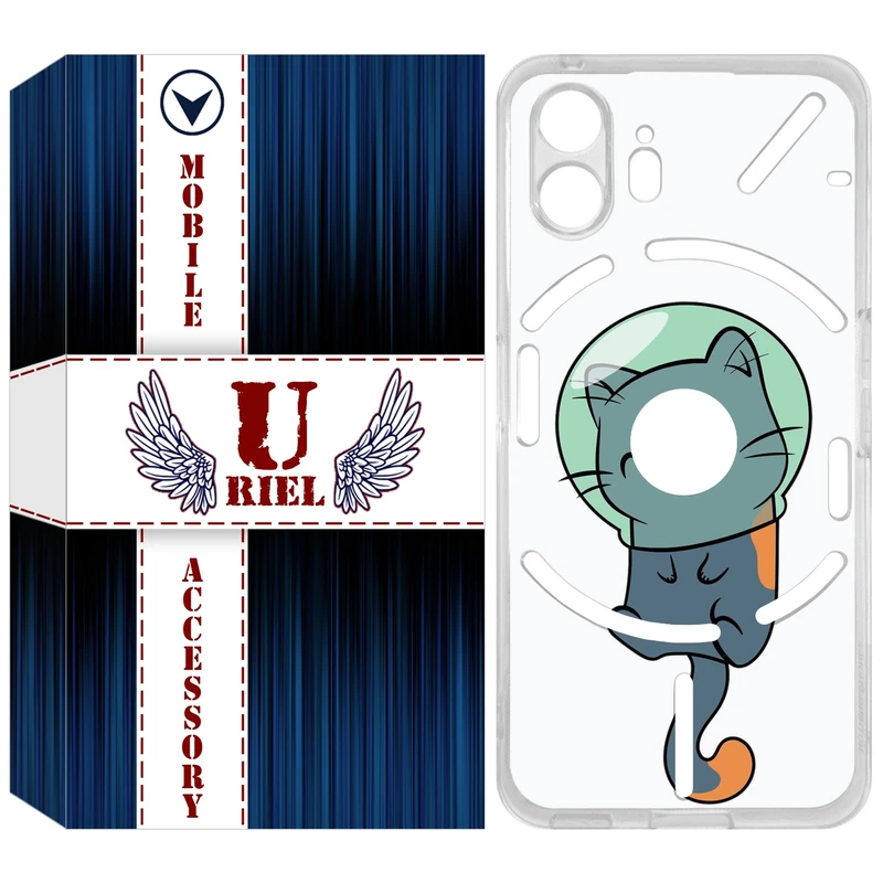 کاور یوریل مدل Clear کد 61 طرح گربه مناسب برای گوشی موبایل ناتینگ فون 2