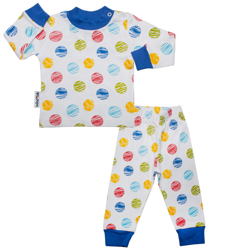 ست تی شرت آستین بلند و شلوار نوزادی آدمک کد 110055 رنگ آبی