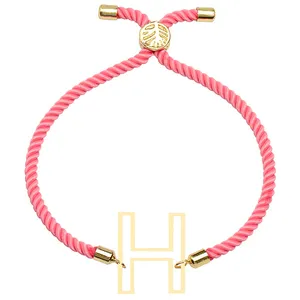 دستبند طلا 18 عیار دخترانه کرابو طرح حرف H مدل Krd1681