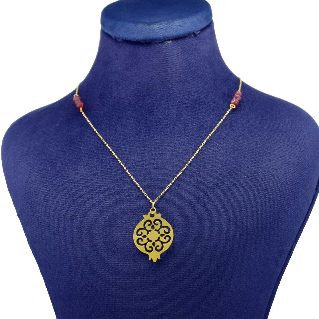 گردنبند طلا 18 عیار زنانه کانیار گالری طرح انار مدل یلدا 14