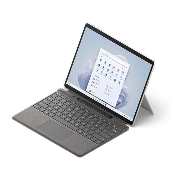 تبلت مایکروسافت مدل Surface Pro 9-i7 1255U ظرفیت 1 ترابایت و رم 32 گیگابایت به همراه کیبورد Signature Platinum و قلم Slim Pen 2
