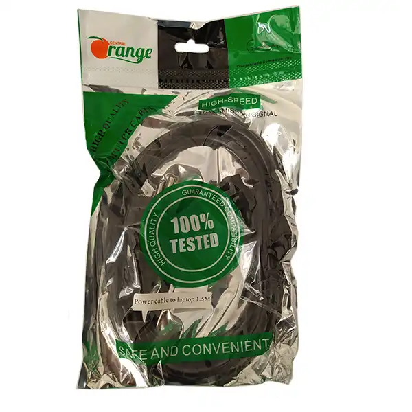 کابل برق سه پین منبع تغذیه لپ تاپ  اورنج مدل 100 طول 1.5 متر