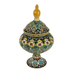 شکلات خوری مینا کاری مدل گل و مرغ کد M22